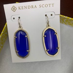 Kendra Scott Blue Oval Drop Earrings